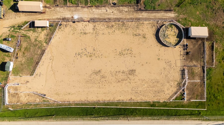Riding arena and round pen on a Boulder County equestrian property